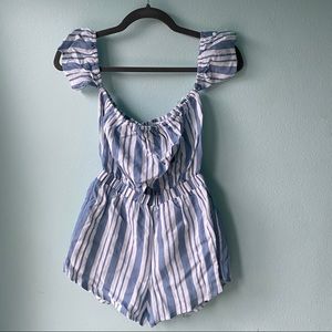 NWT Urban Outfitters Blue & White Romper Playsuit